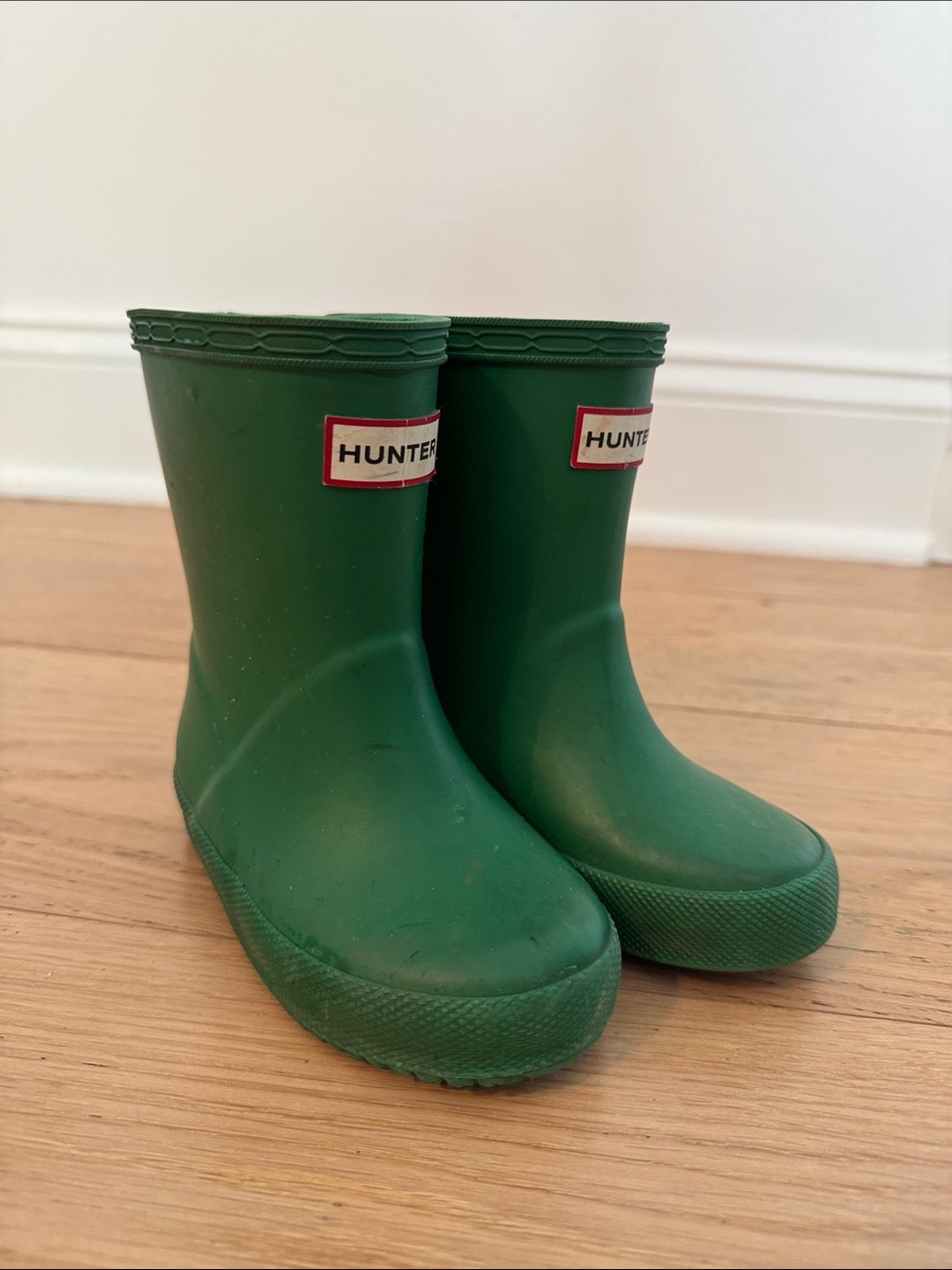 Hunter Green Kids Rain Boots
